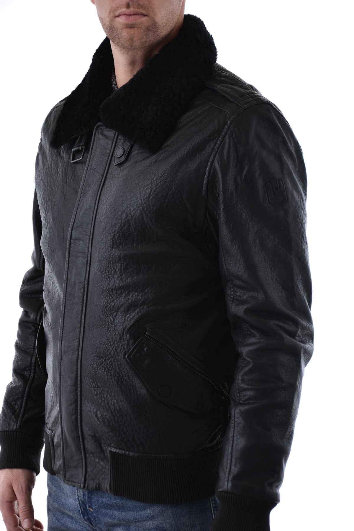 Mauritius jacket in black lambskin - Image n°3