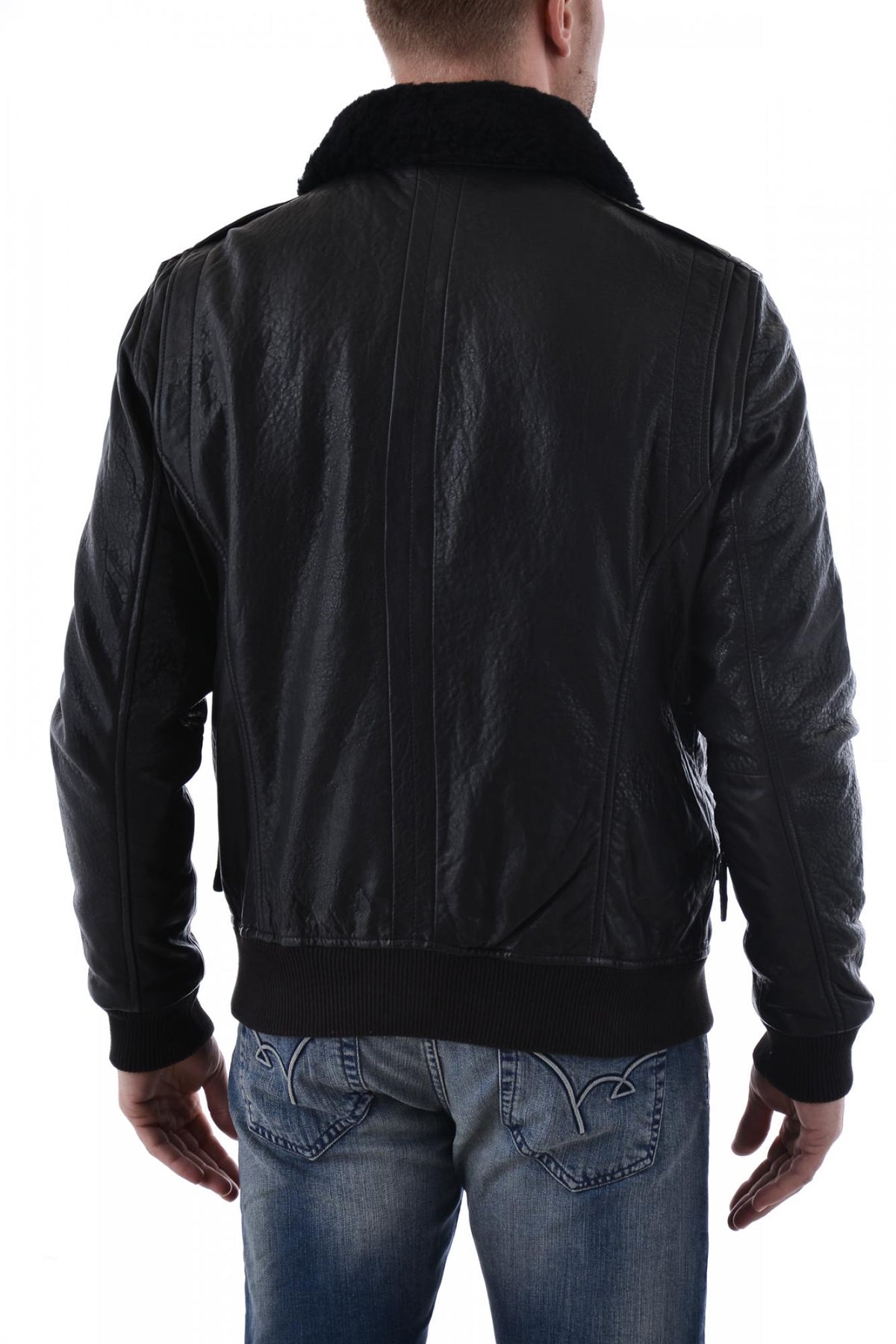 Mauritius jacket in black lambskin - Image n°4