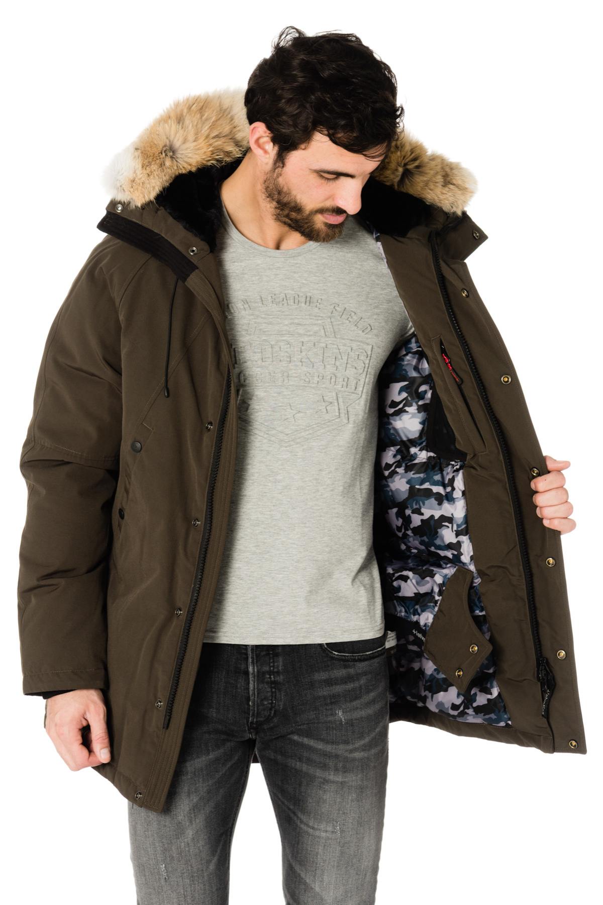 Helvetica men's khaki parka with coyote fur - Image n°5