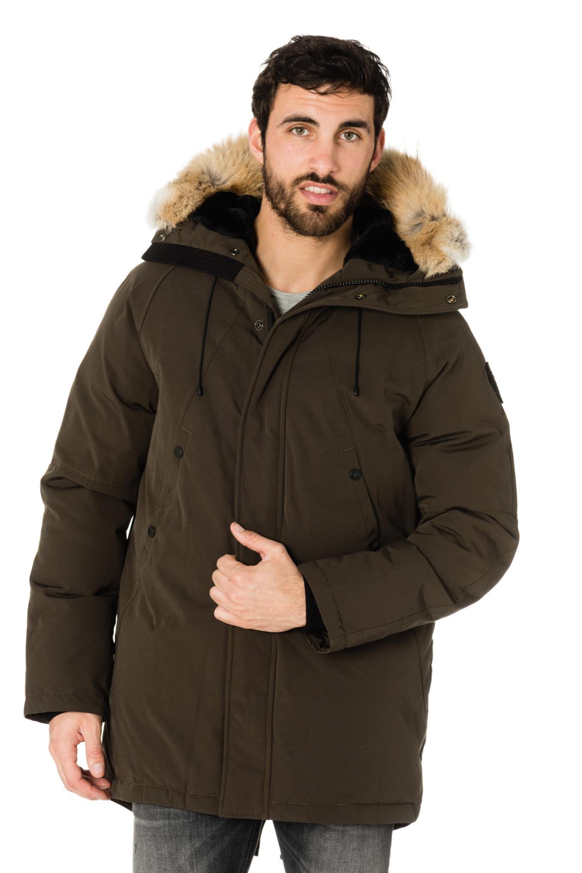 Helvetica men's khaki parka with coyote fur - Image n°4