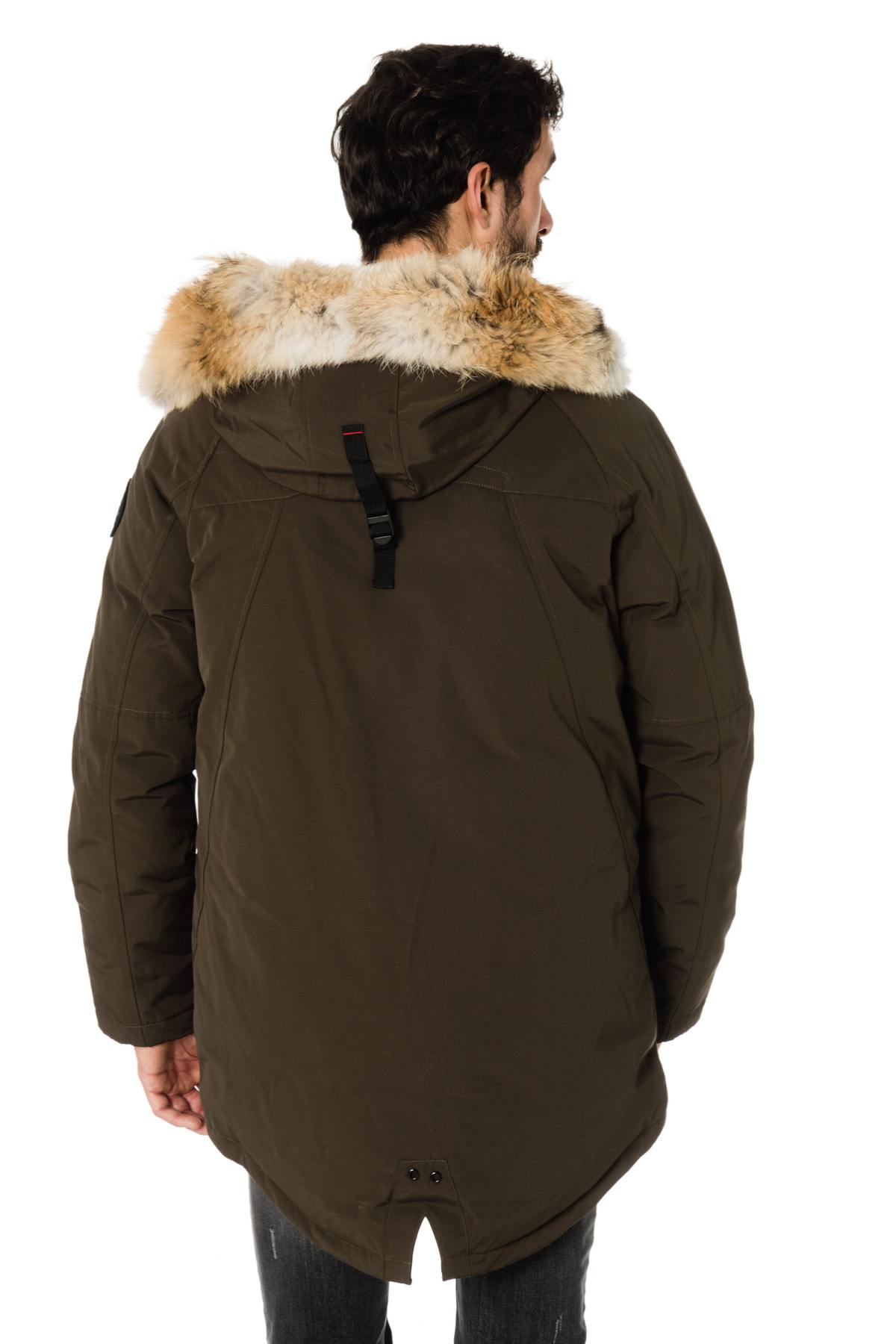 Helvetica men's khaki parka with coyote fur - Image n°6