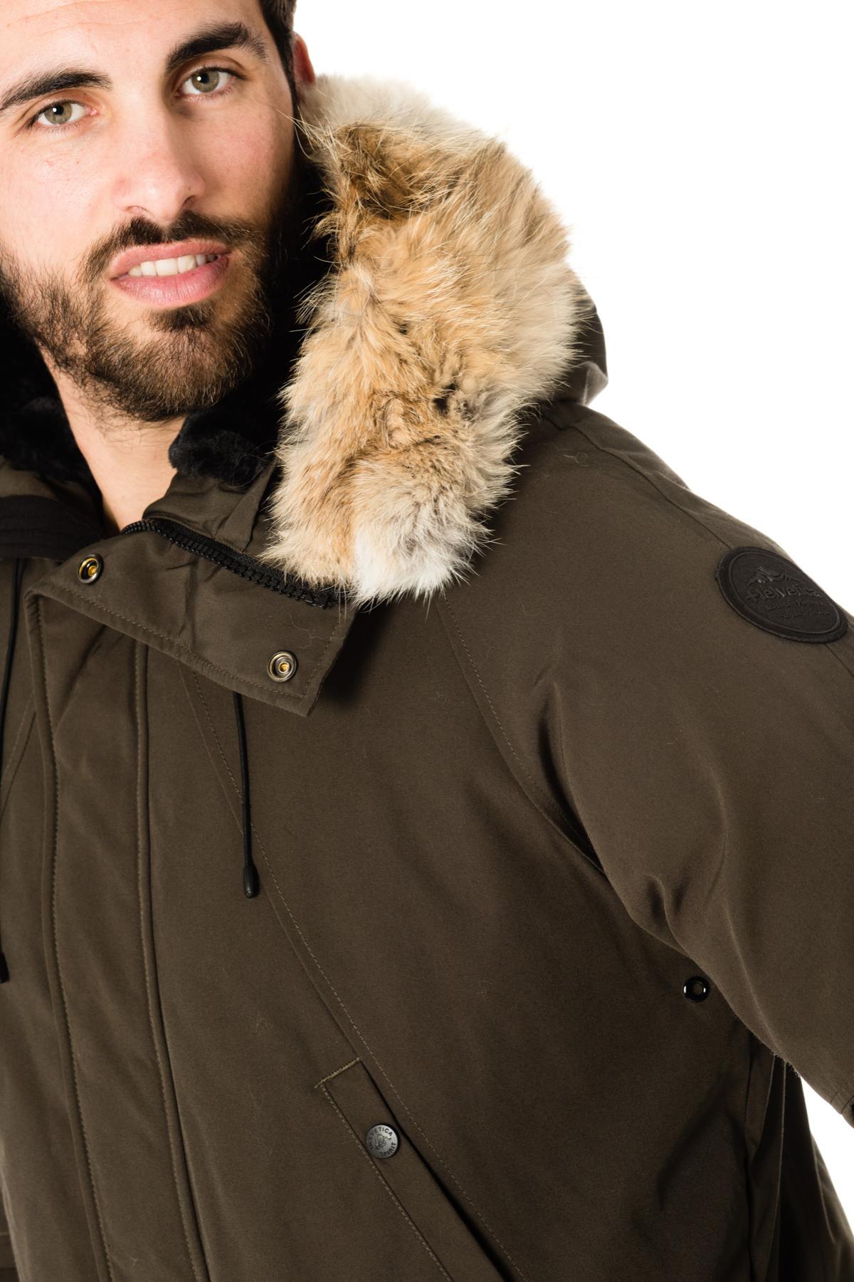 Helvetica men's khaki parka with coyote fur - Image n°7