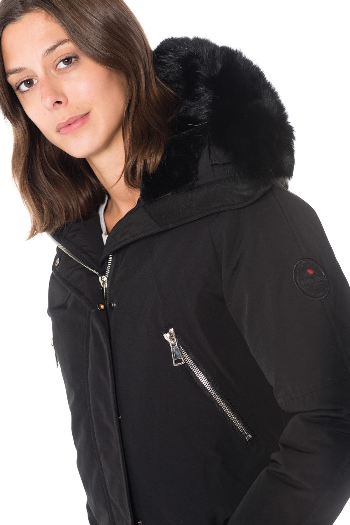 Helvetica women's black jacket with black collar - Image n°8