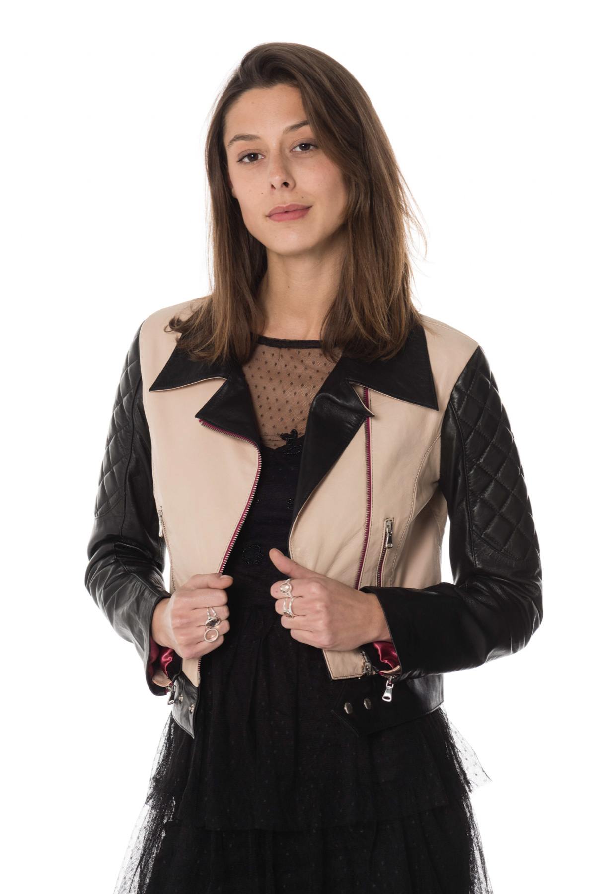 Women's Jacket JN LLOVET Taupe/black - Image n°1