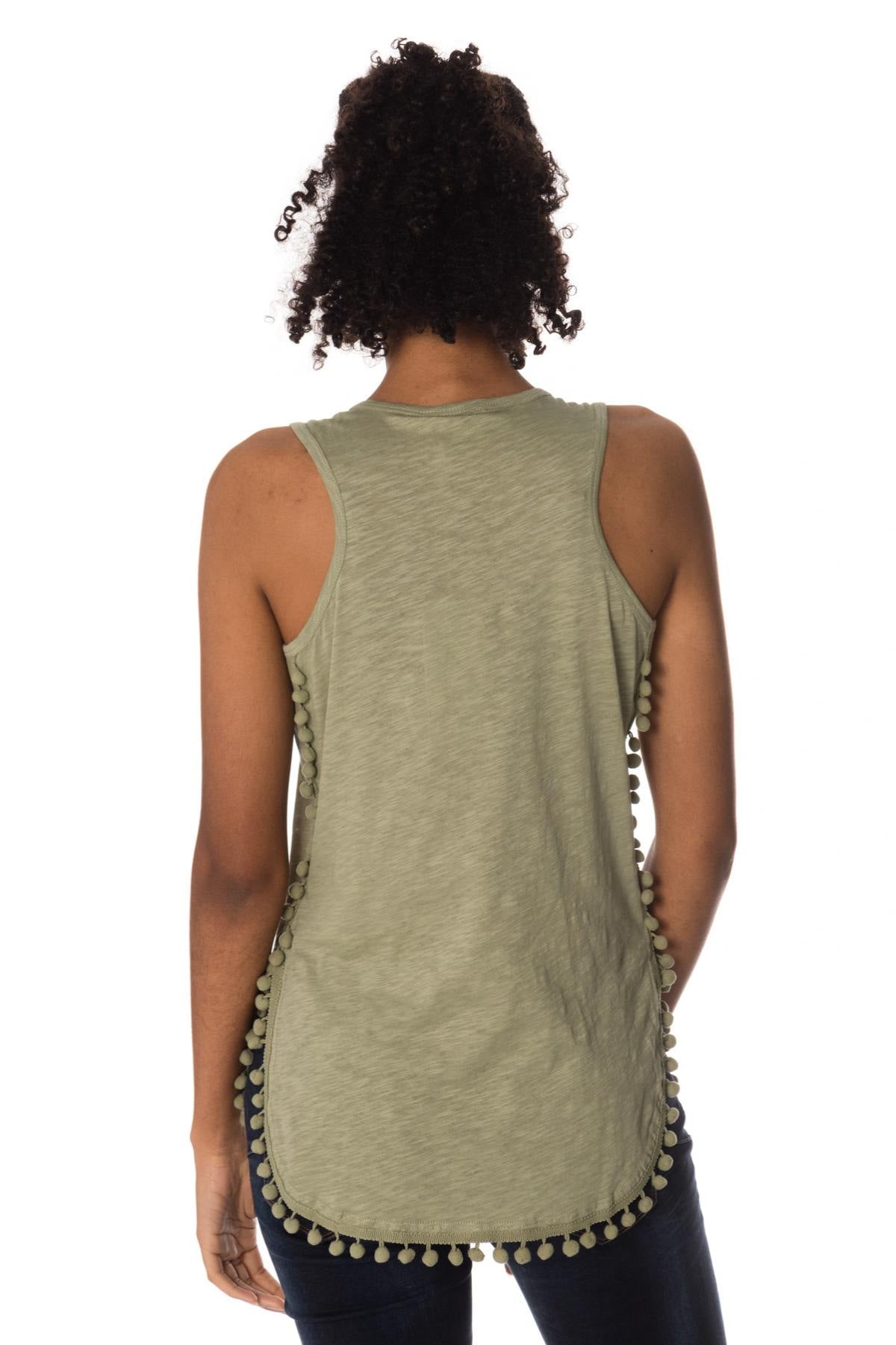 Khaki tank top with pompoms Kaporal - Image n°5