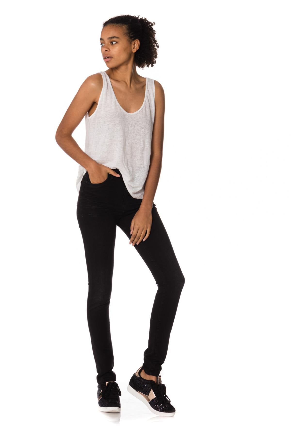 Women's black skinny fit jeans - Image n°3