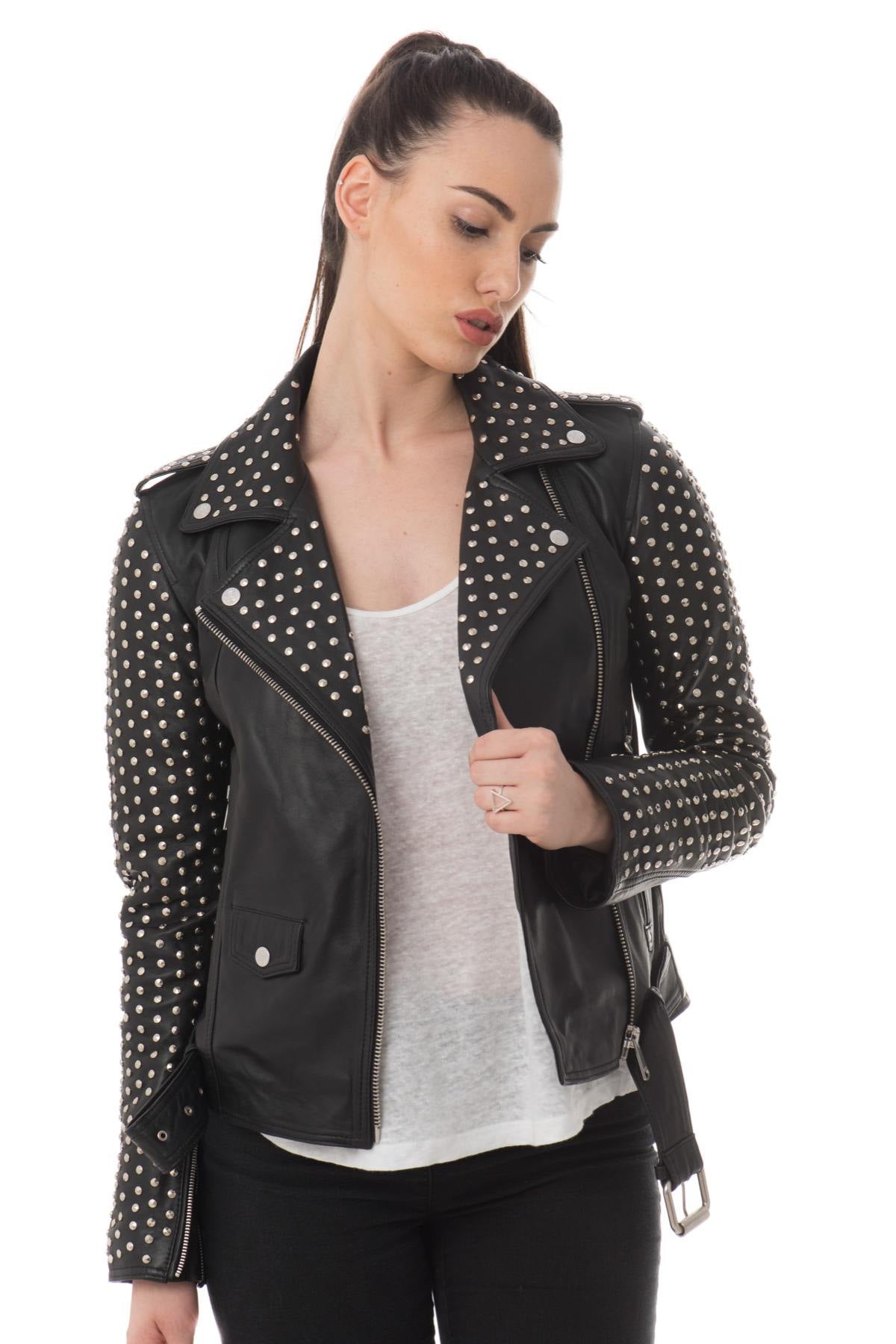 LADC studded women's Biker Jacket - Image n°5