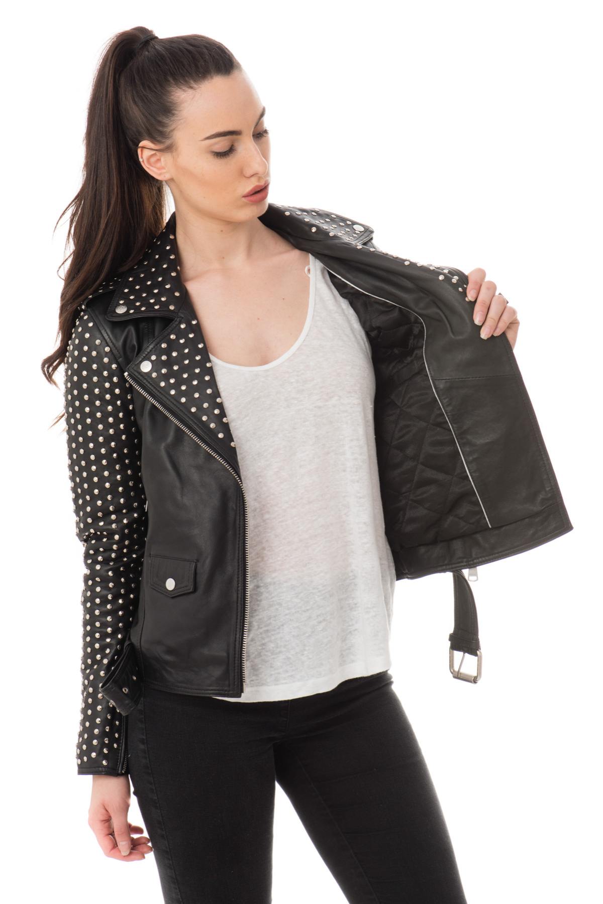 LADC studded women's Biker Jacket - Image n°6