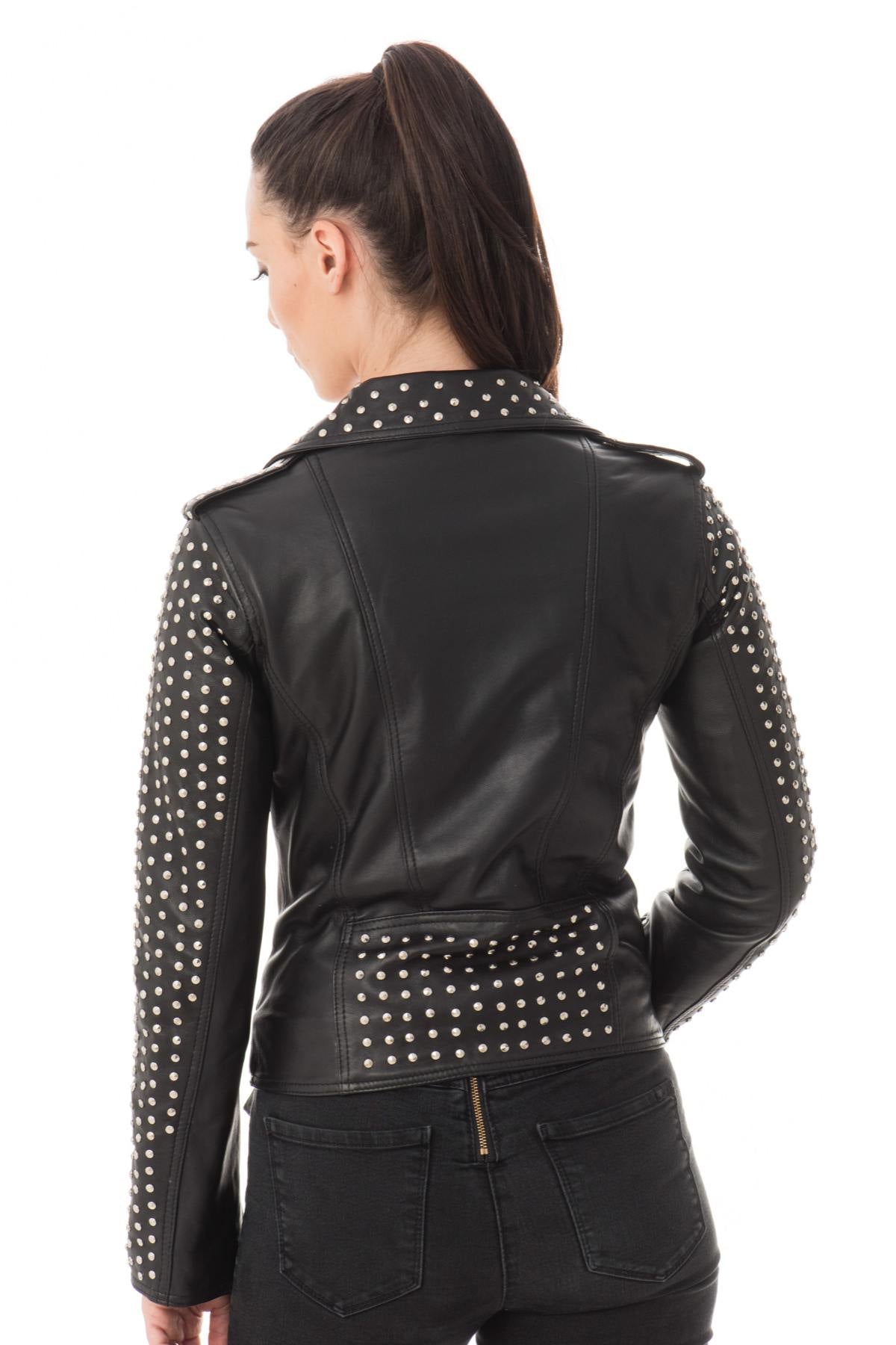 LADC studded women's Biker Jacket - Image n°7