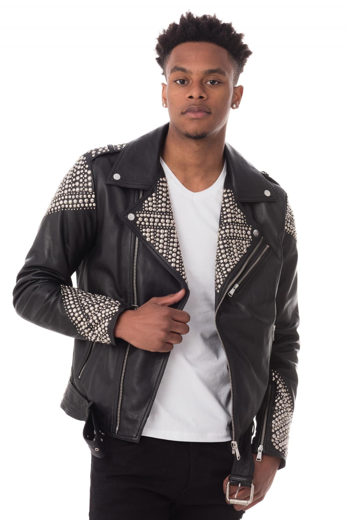 LACD studded men's Biker Jacket - Image n°1