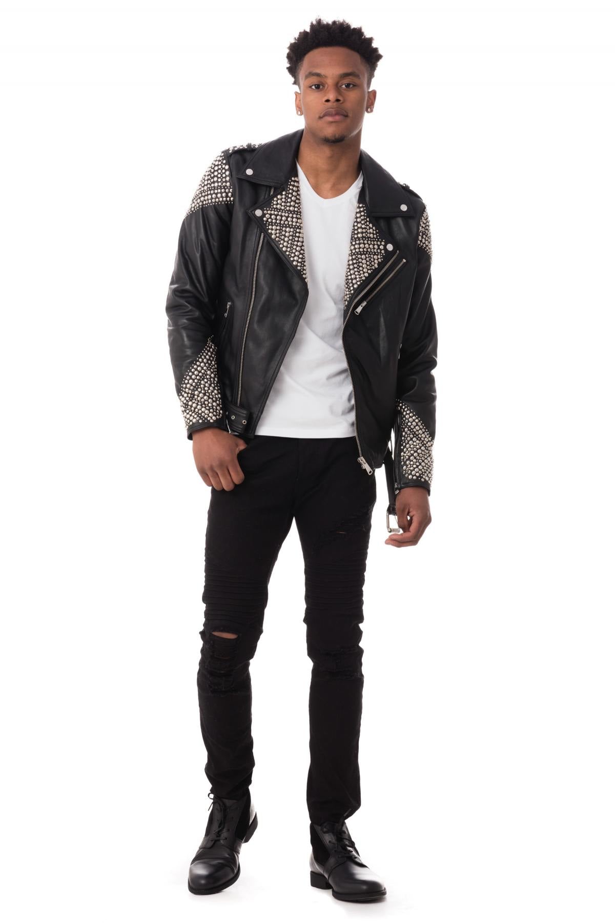 LACD studded men's Biker Jacket - Image n°2