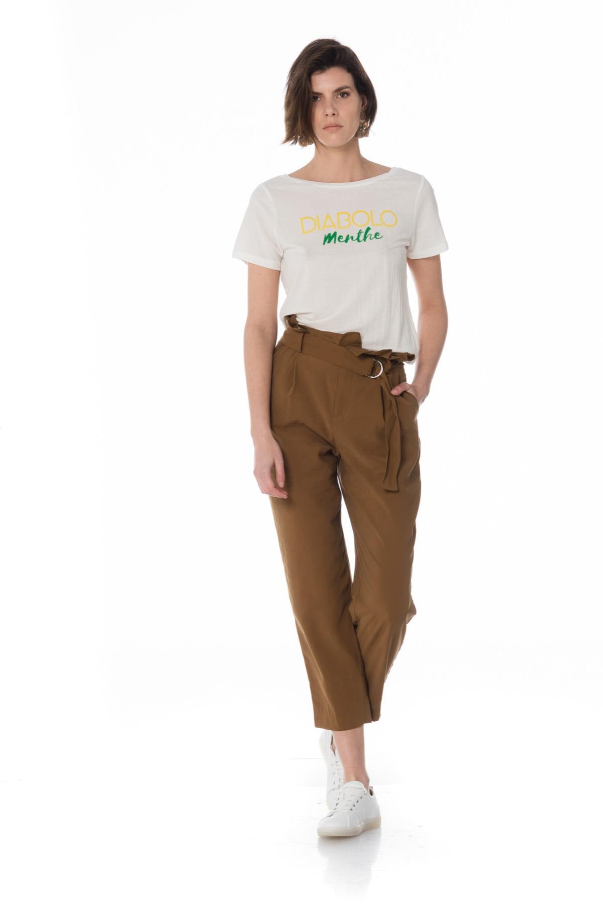 Women’s beige t-shirt - Image n°2