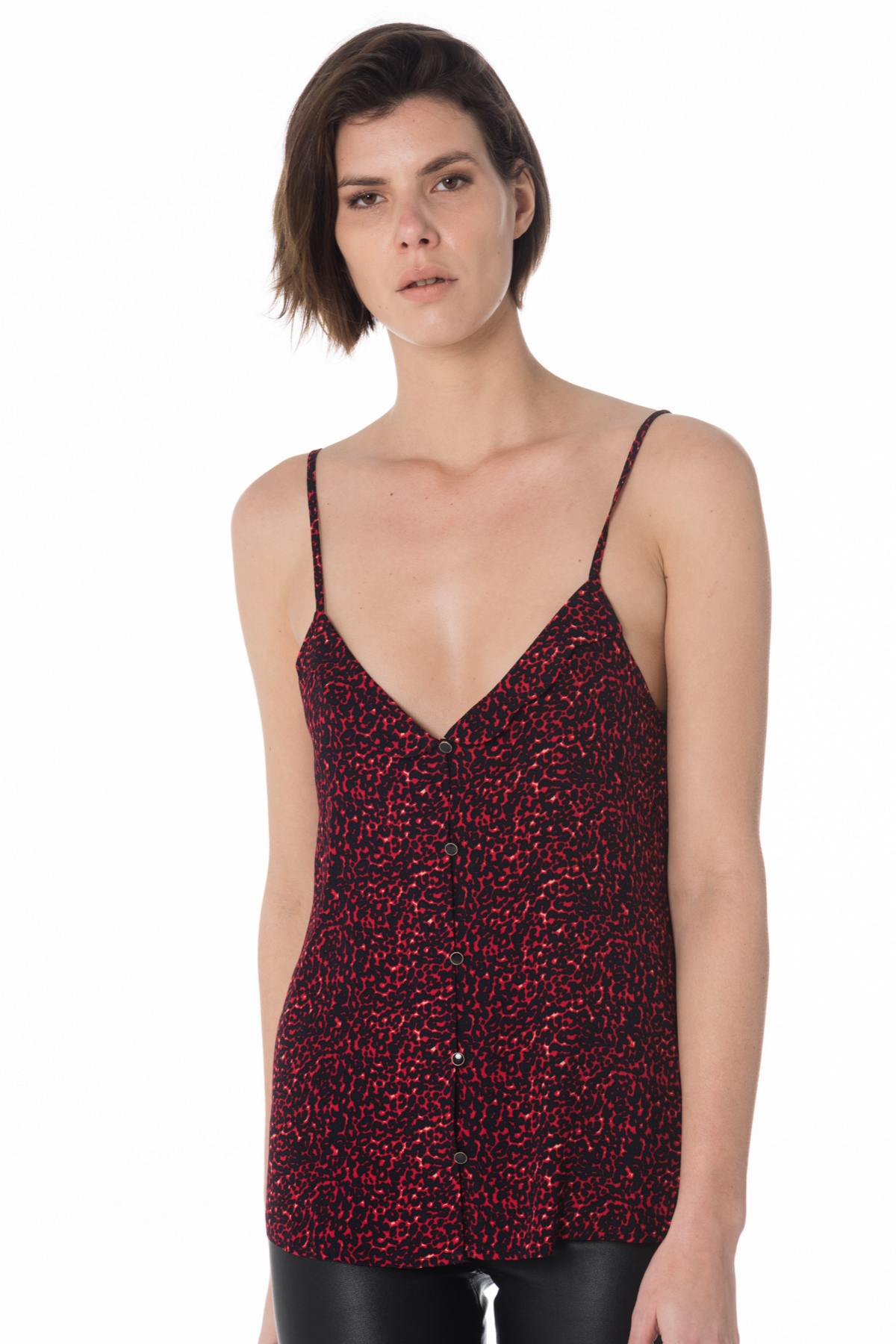 Leopard red strappy top - Image n°1