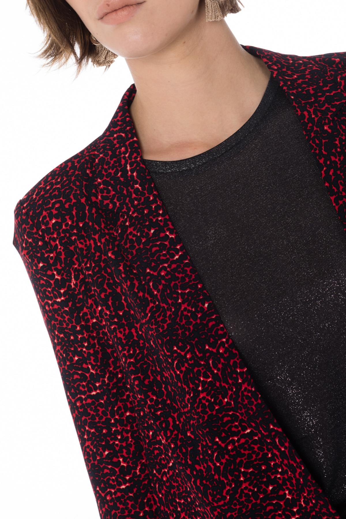 Women's red leopard jacket - Image n°4