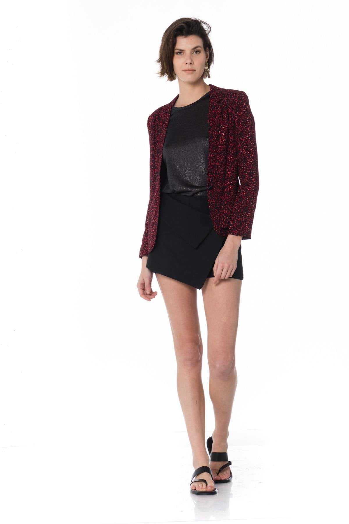 Women's red leopard jacket - Image n°2