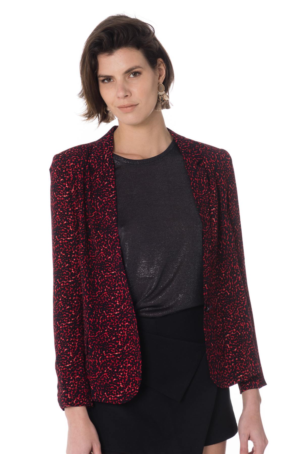 Women's red leopard jacket - Image n°5