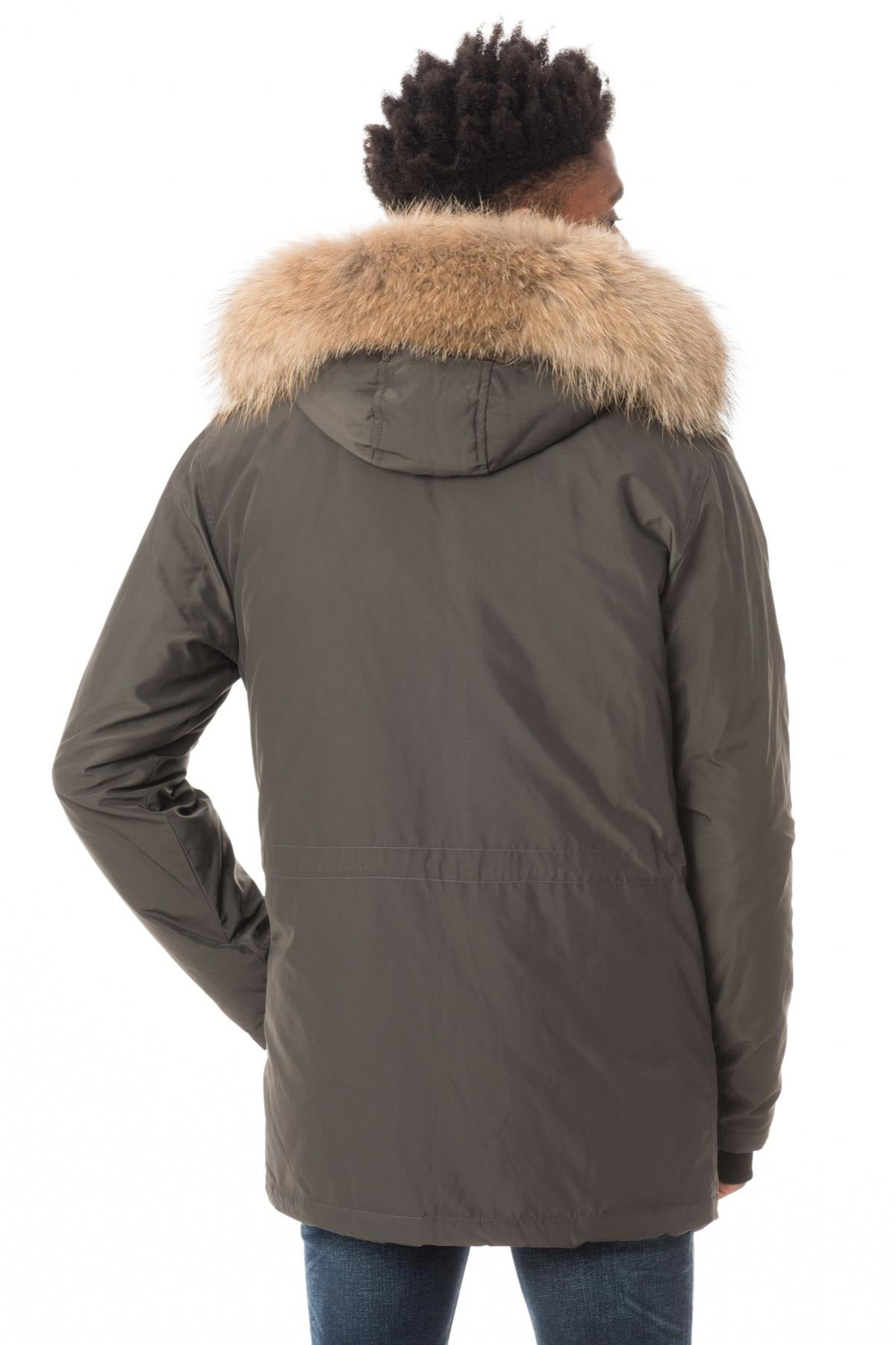 Men's dark khaki polyester parka - Image n°6