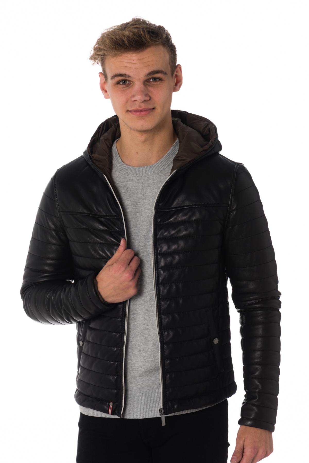  Thin and warm men's down jacket in black color - Image n°4