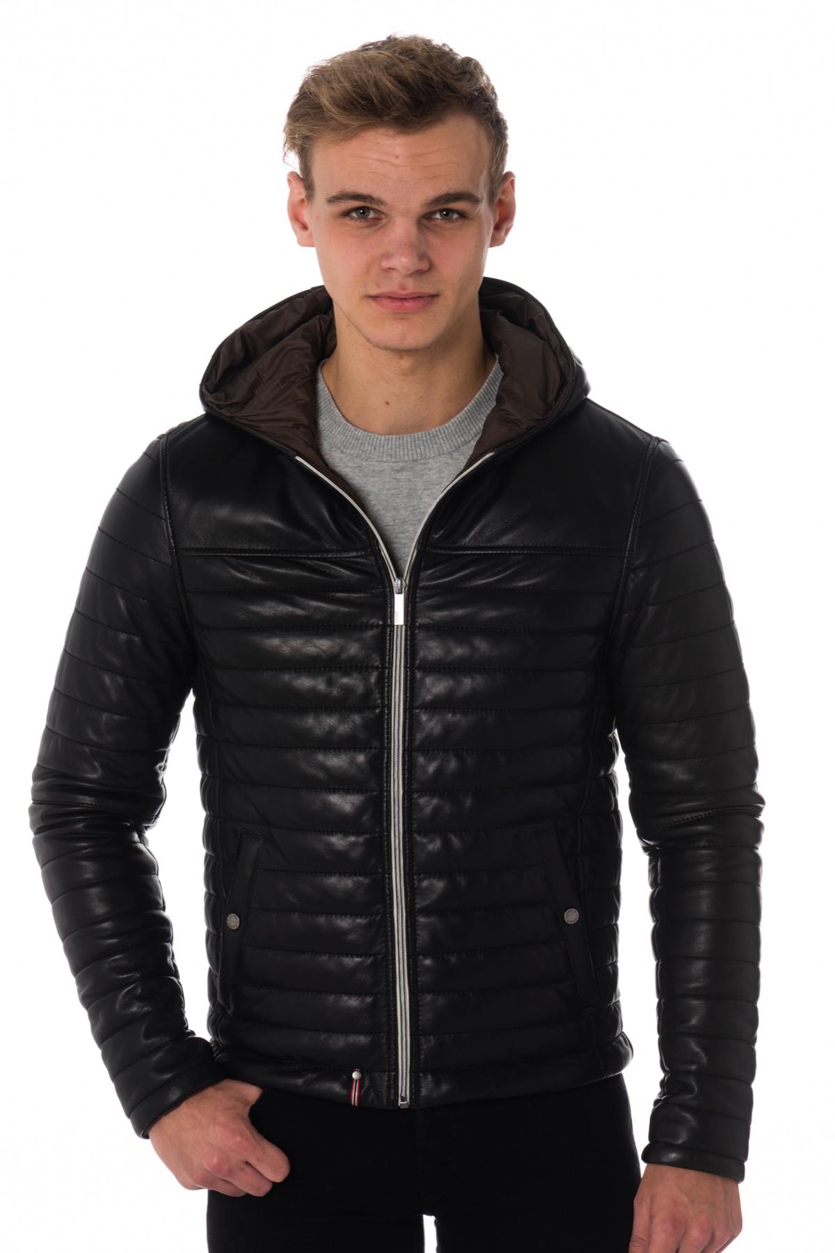  Thin and warm men's down jacket in black color - Image n°2