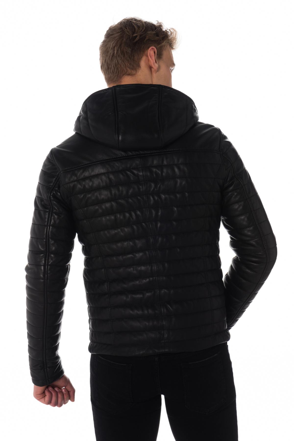  Thin and warm men's down jacket in black color - Image n°6