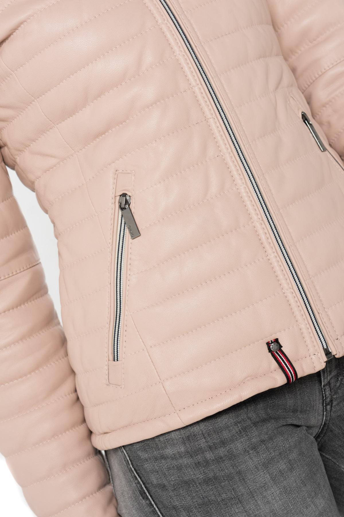 Women's pink sheepskin down jacket - Image n°8