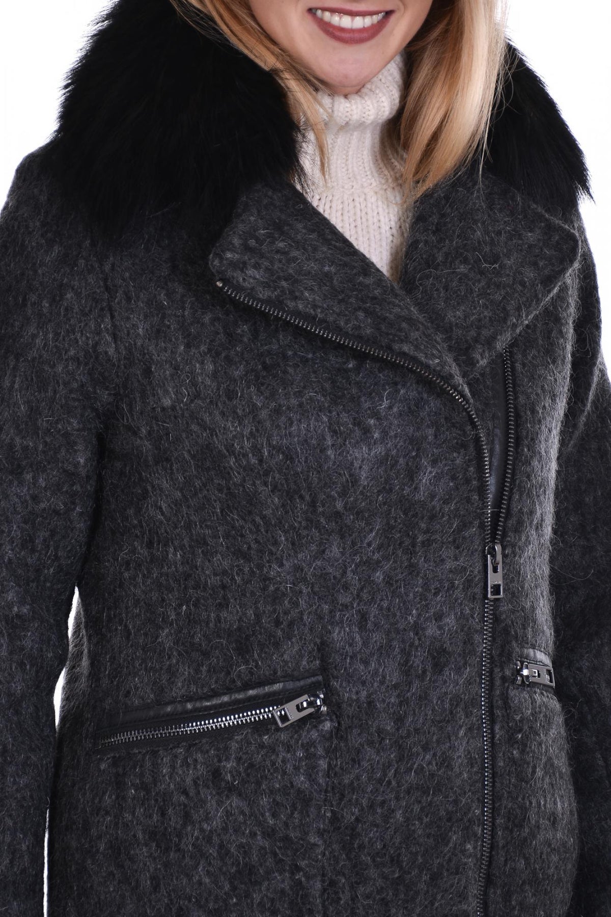 Oakwood coat in gray mohair - Image n°3