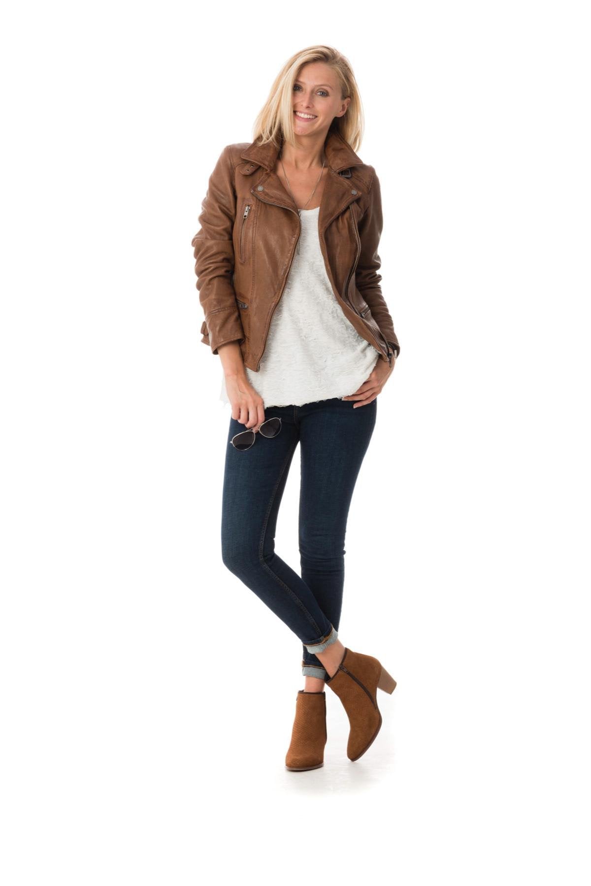 Women's sheepskin leather perfecto - Image n°5