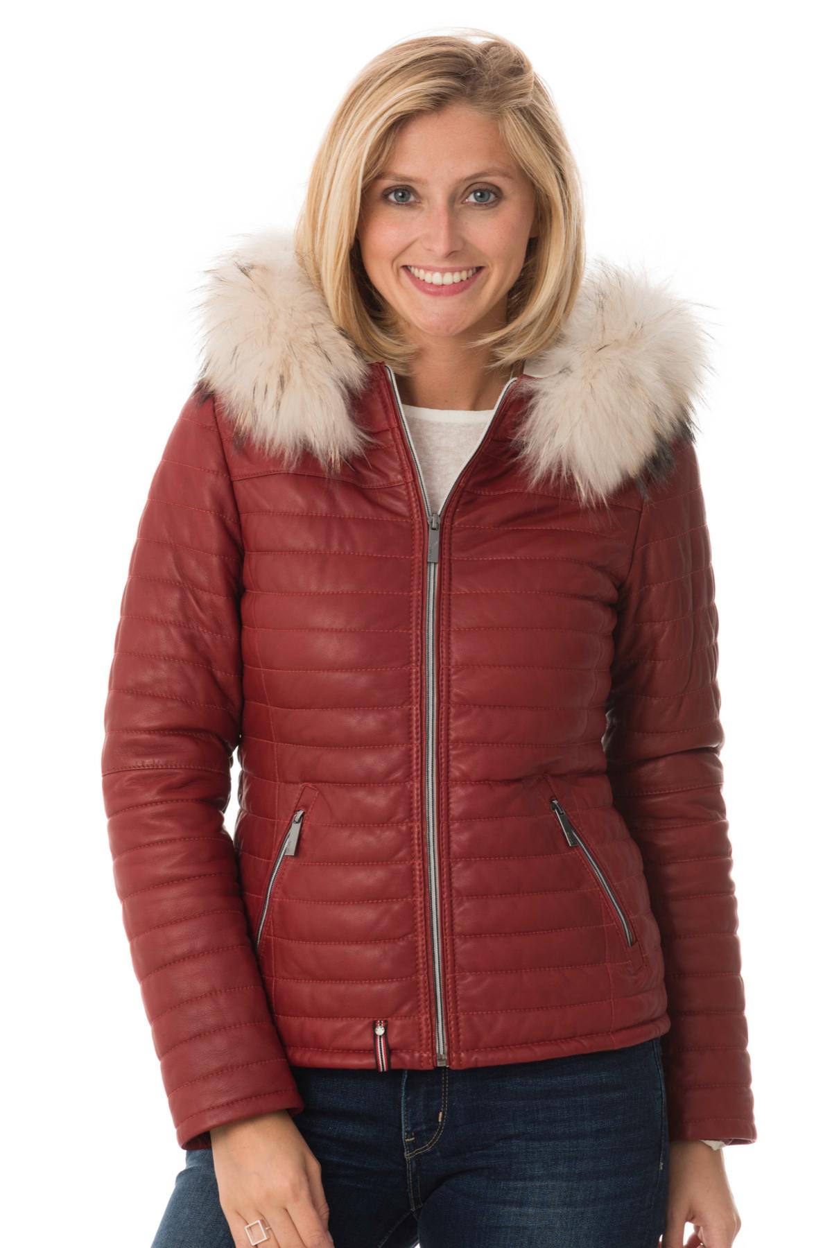 Oakwood women's red down jacket - Image n°1