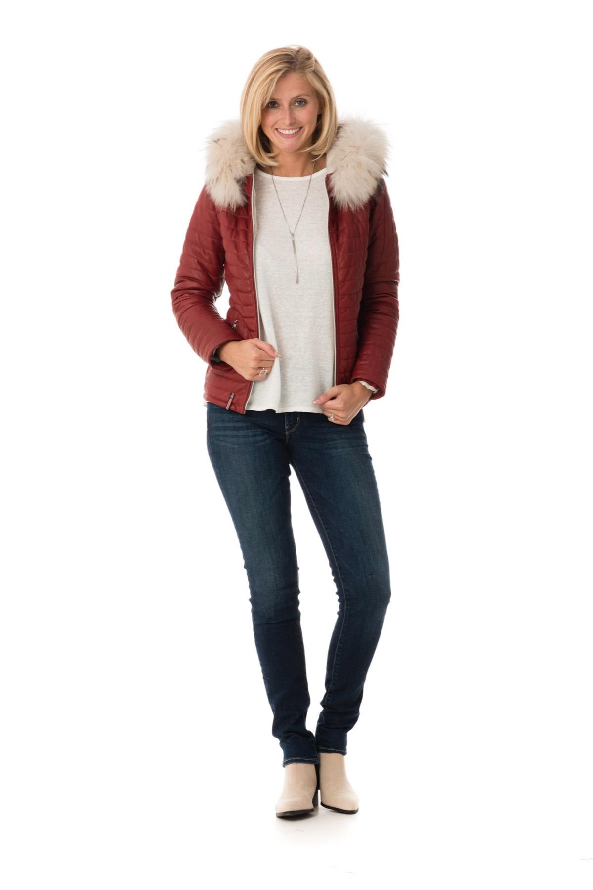 Oakwood women's red down jacket - Image n°2