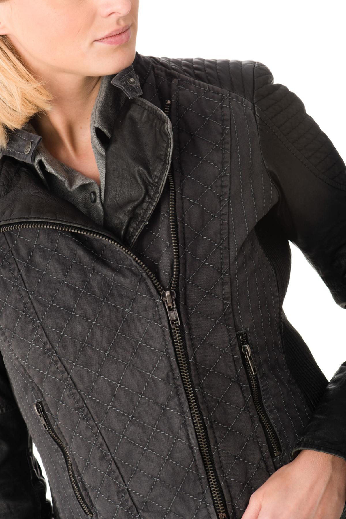 Oakwood dual-material leather jacket for women - Image n°5