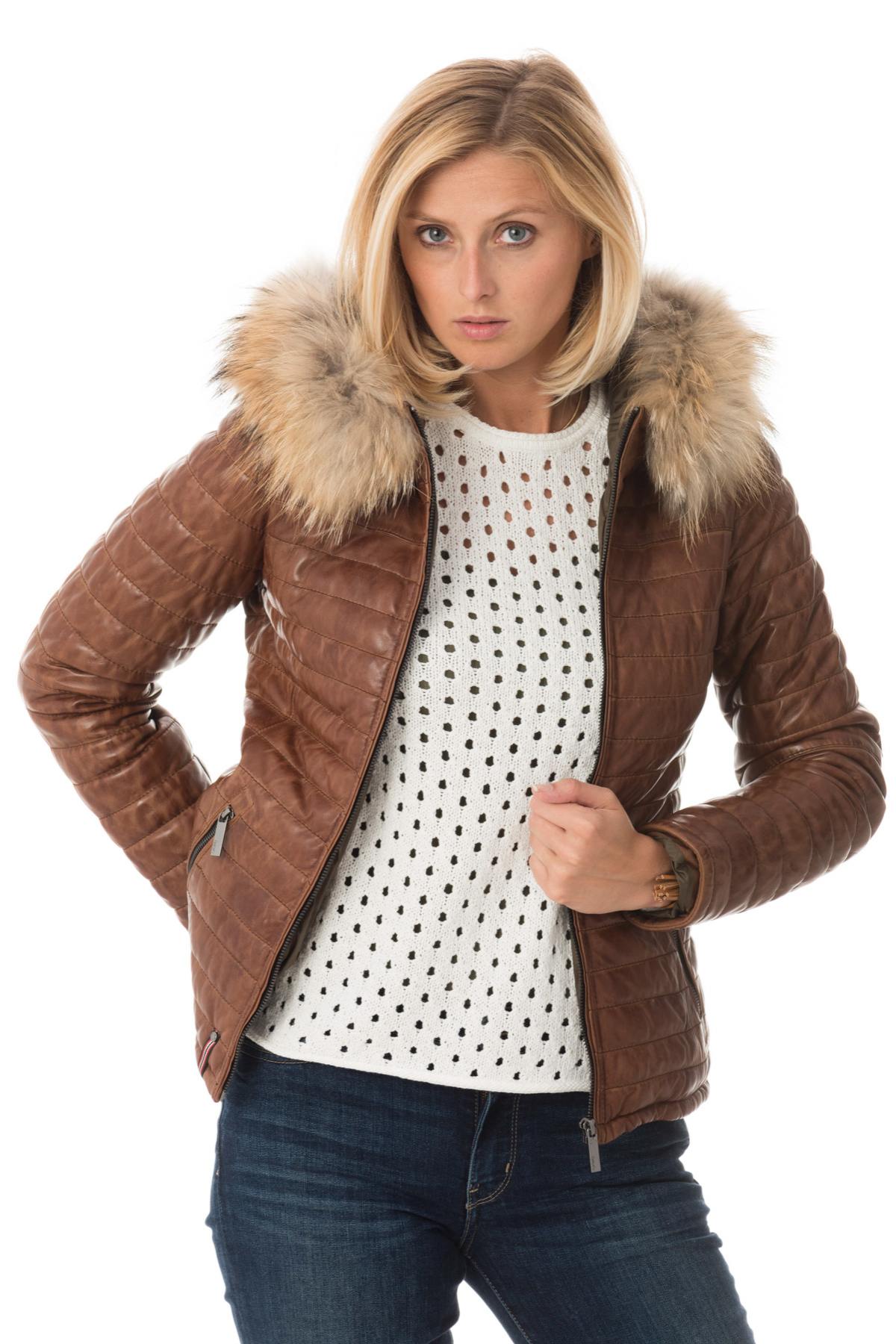 Women's sheepskin down jacket - Image n°4