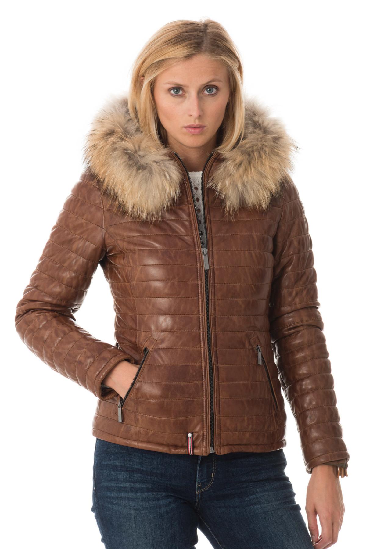 Women's sheepskin down jacket - Image n°1