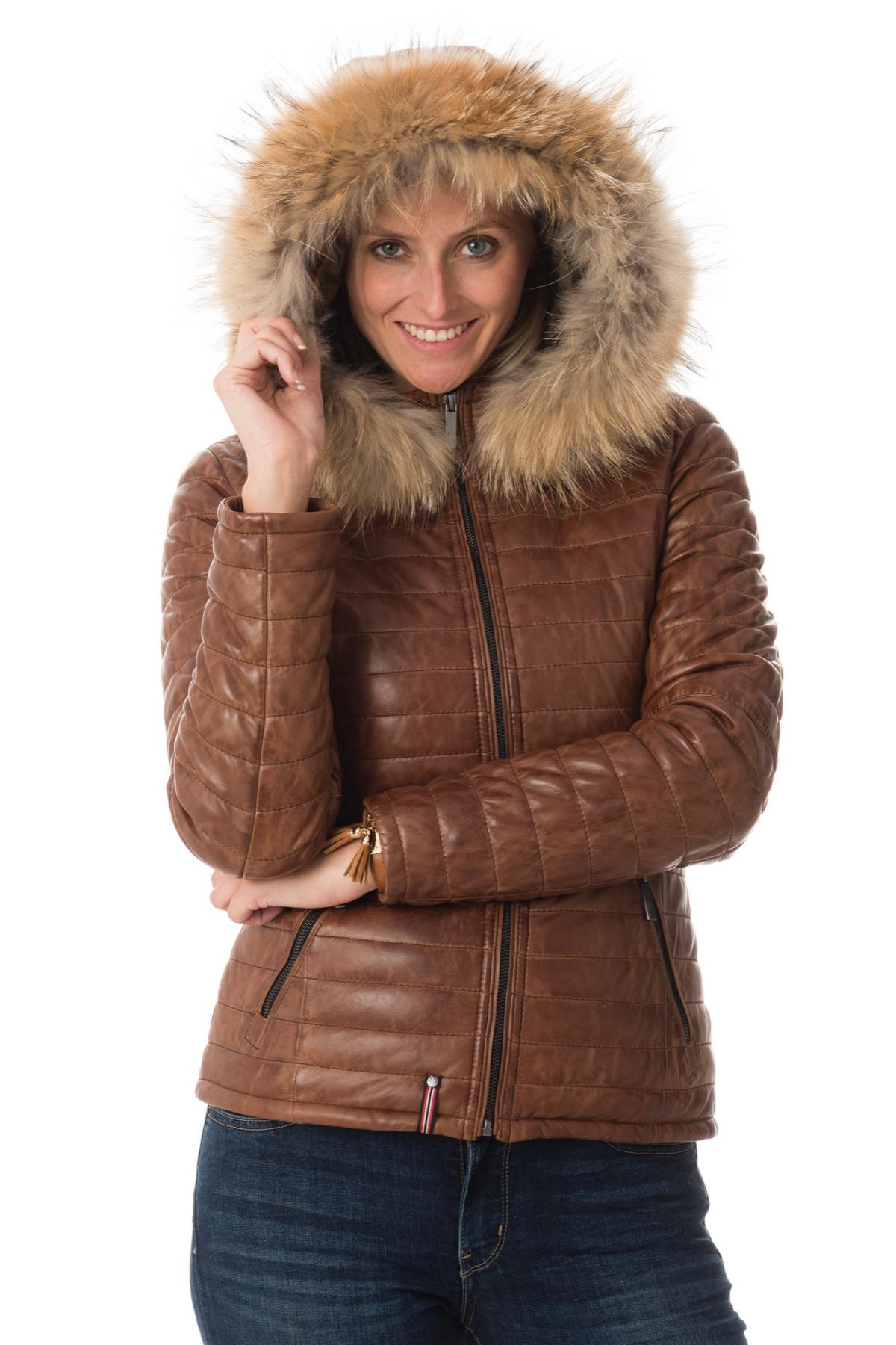 Women's sheepskin down jacket - Image n°6