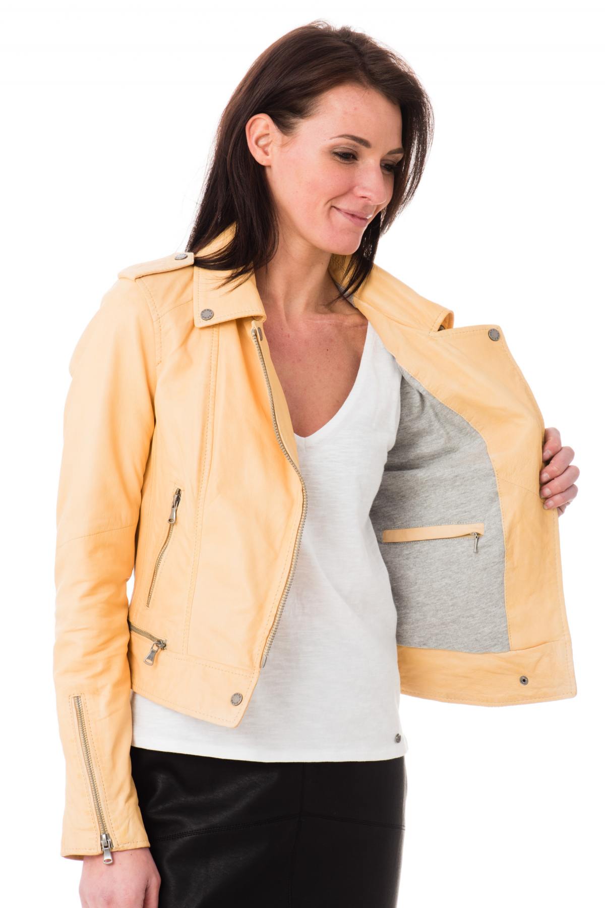 Oakwood pale yellow Biker Jacket for women - Image n°6