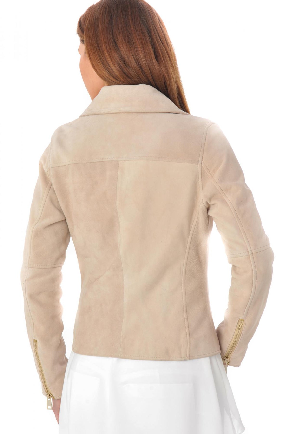 Light pink suede Biker Jacket - Image n°5