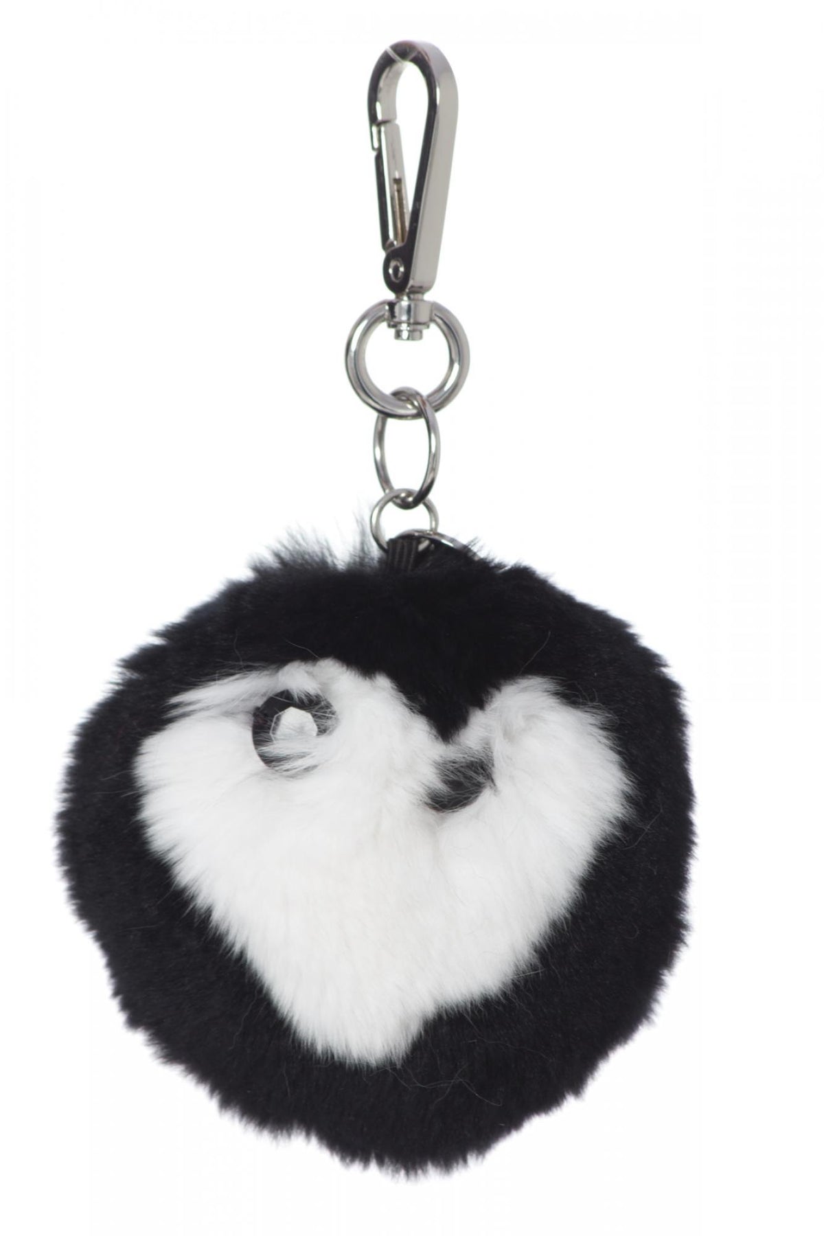 Two-tone black and white key ring - Image n°1