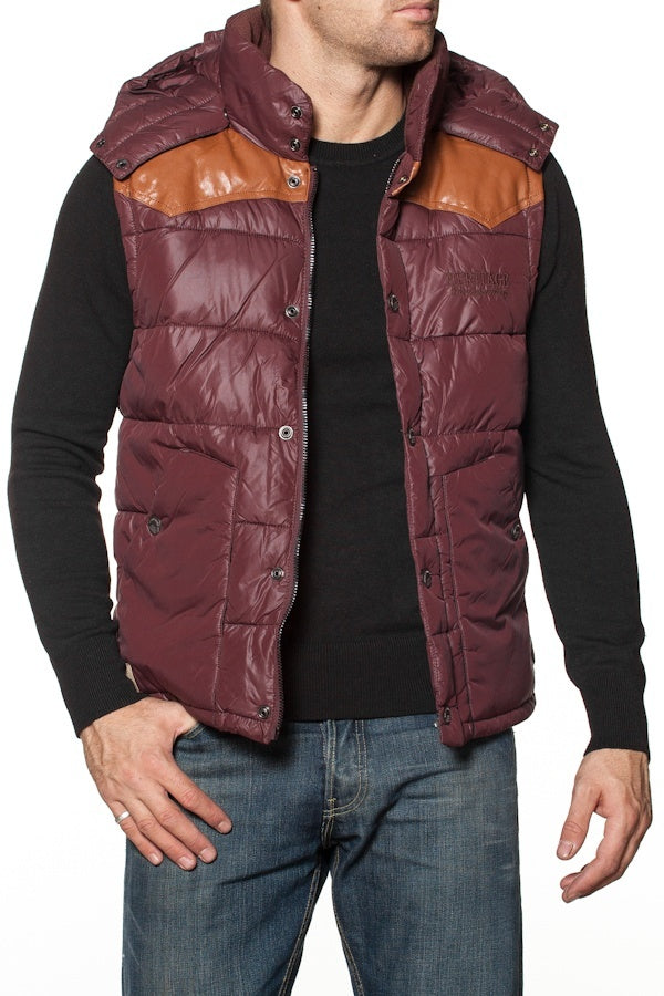 PEPE JEANS brown sleeveless down jacket - Image n°2