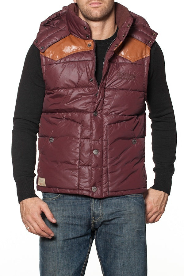 PEPE JEANS brown sleeveless down jacket - Image n°1