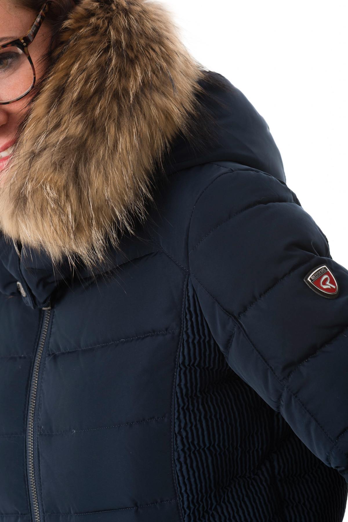 Navy blue polyester down jacket - Image n°7