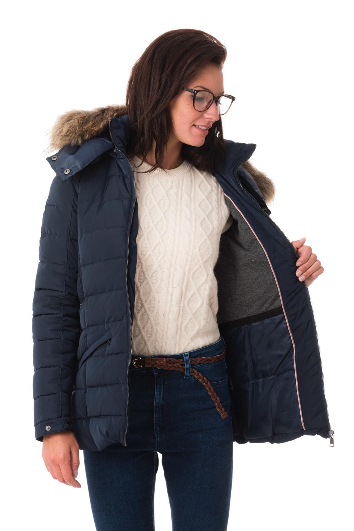 Navy blue polyester down jacket - Image n°5