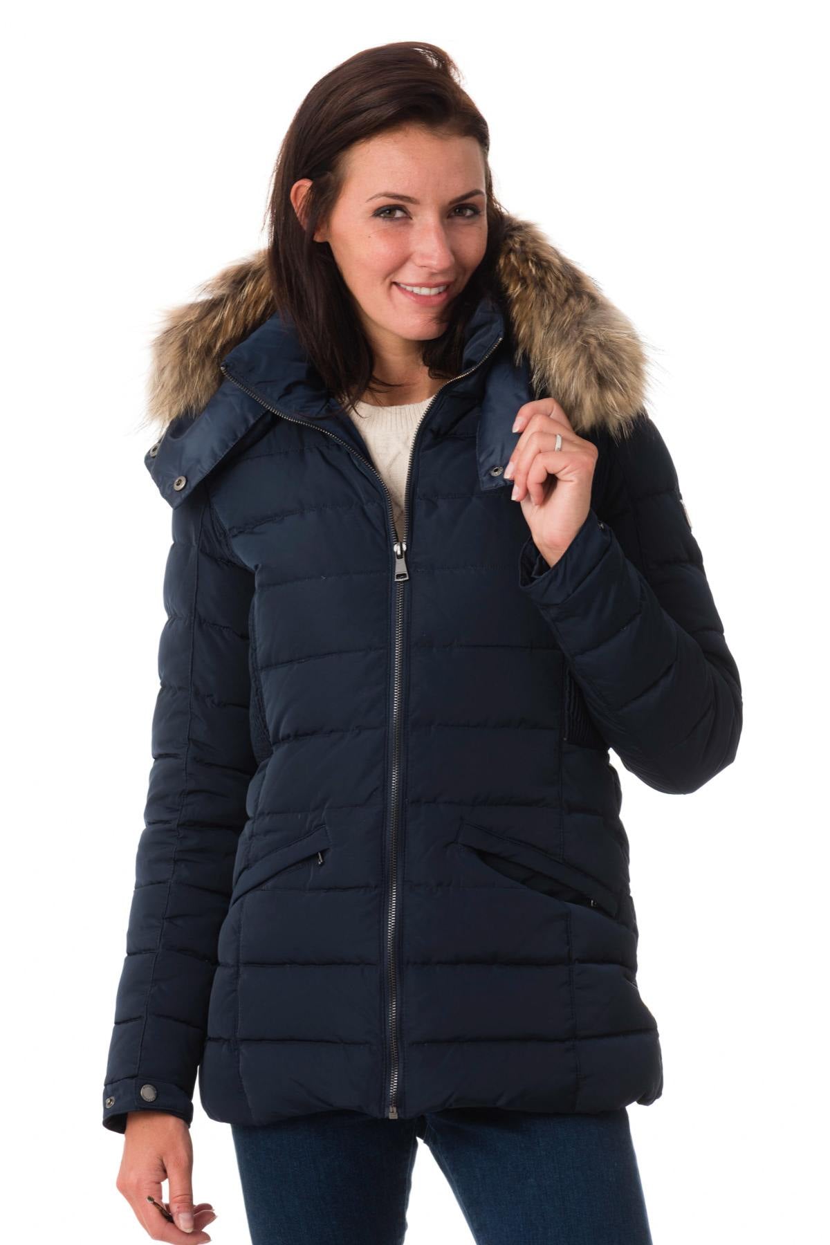 Navy blue polyester down jacket - Image n°3