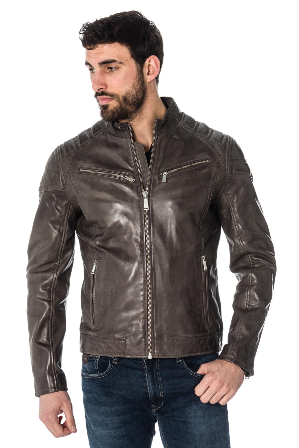 Redskins men's biker jacket in sheepskin leather - Image n°4