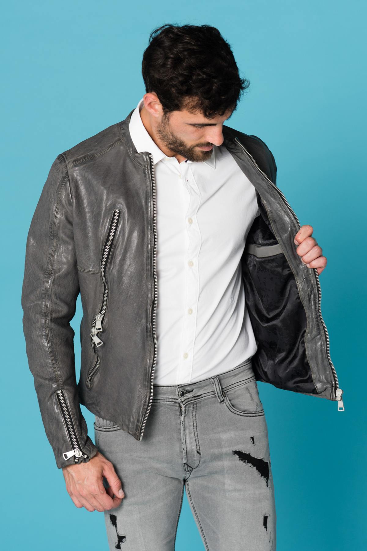 Men's trendy gray Redskins jacket - Image n°5