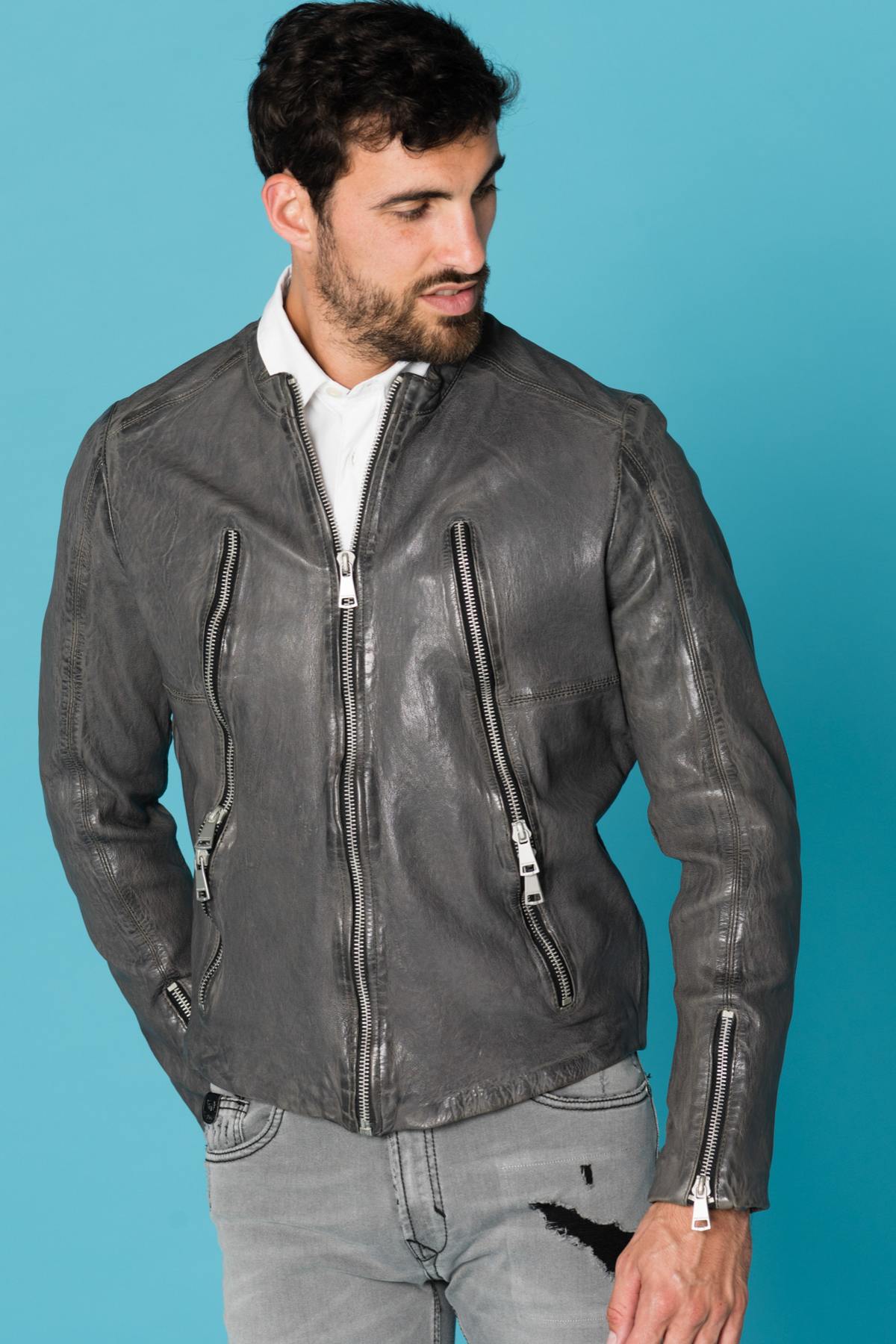 Men's trendy gray Redskins jacket - Image n°4