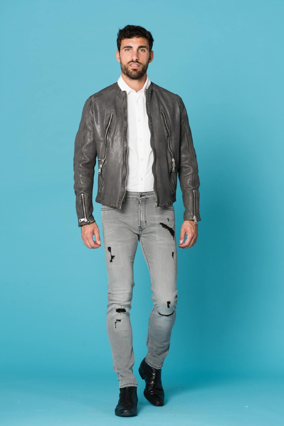 Men's trendy gray Redskins jacket - Image n°3