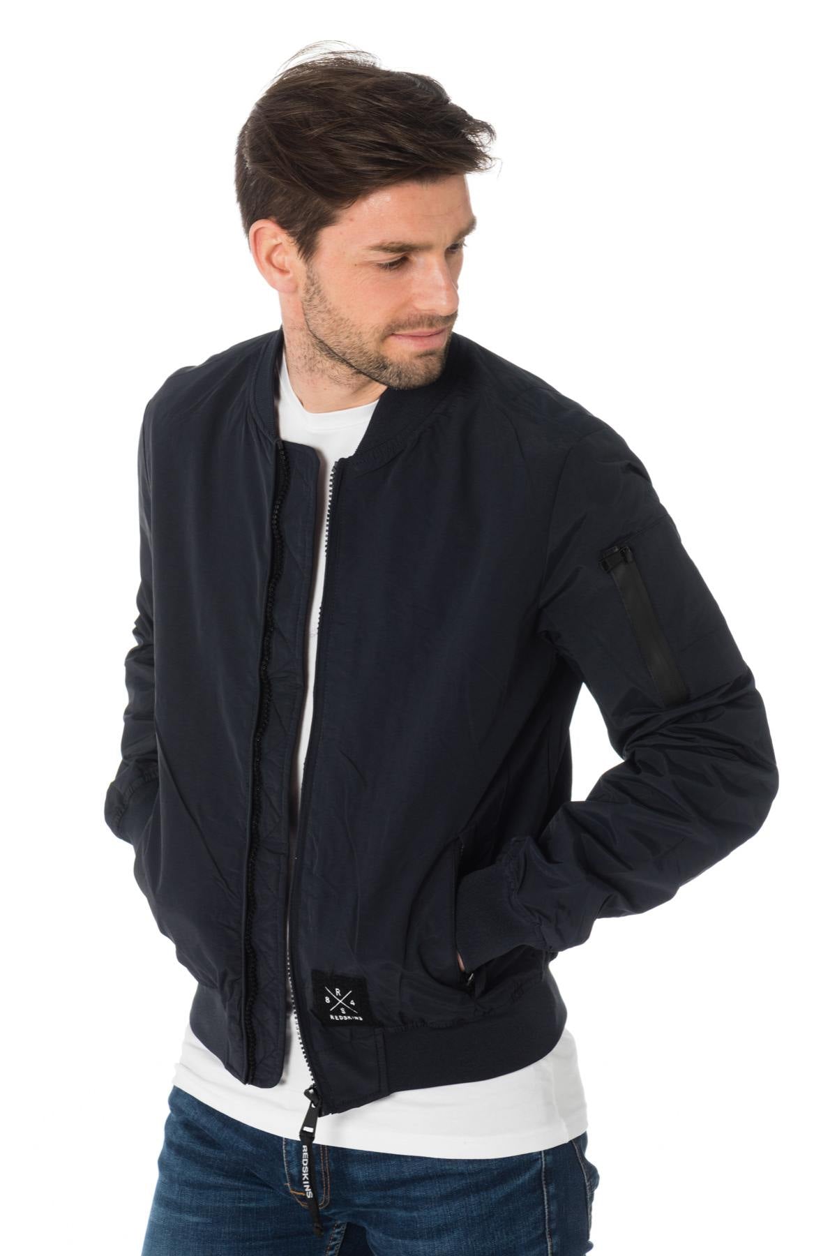 Navy blue nylon Redskins jacket - Image n°1