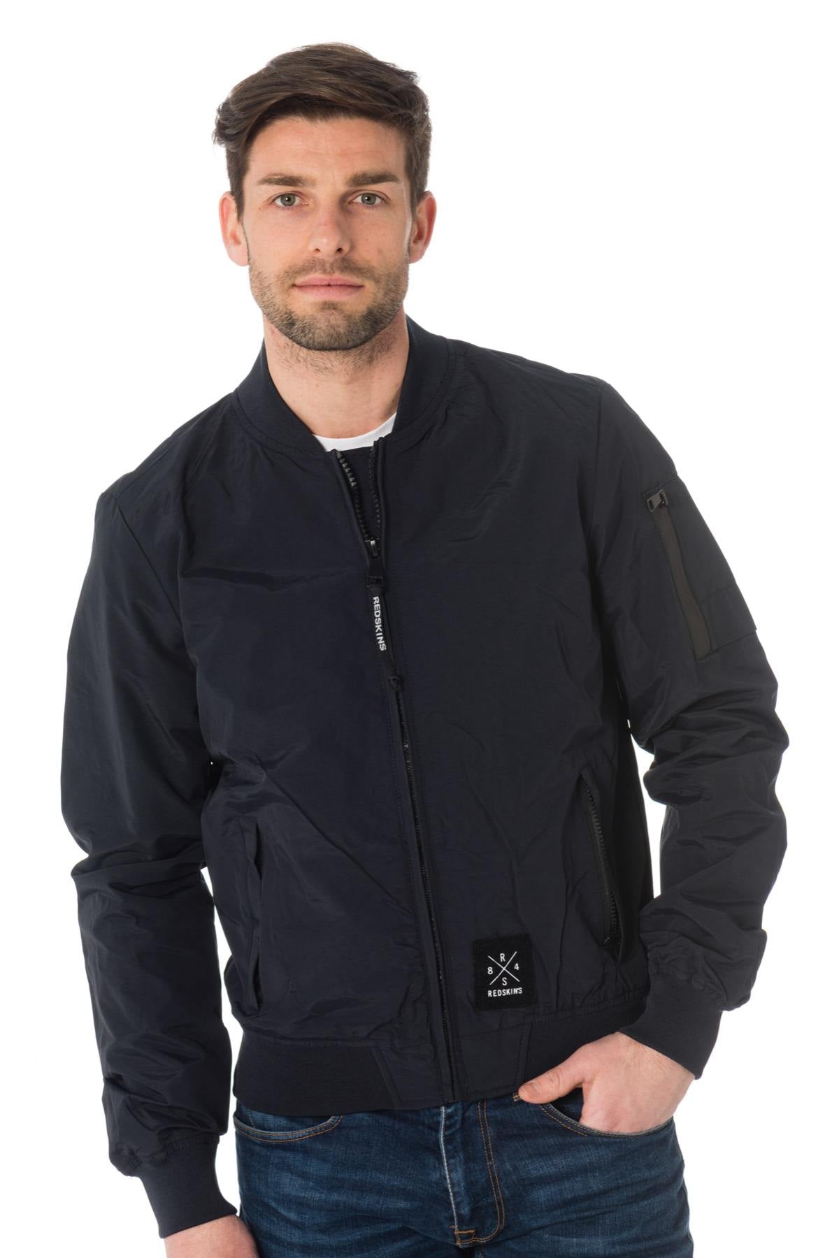 Navy blue nylon Redskins jacket - Image n°4