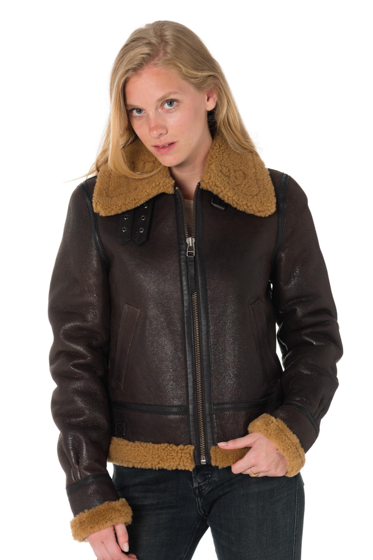 Women's bomber jacket in shearling - Image n°3