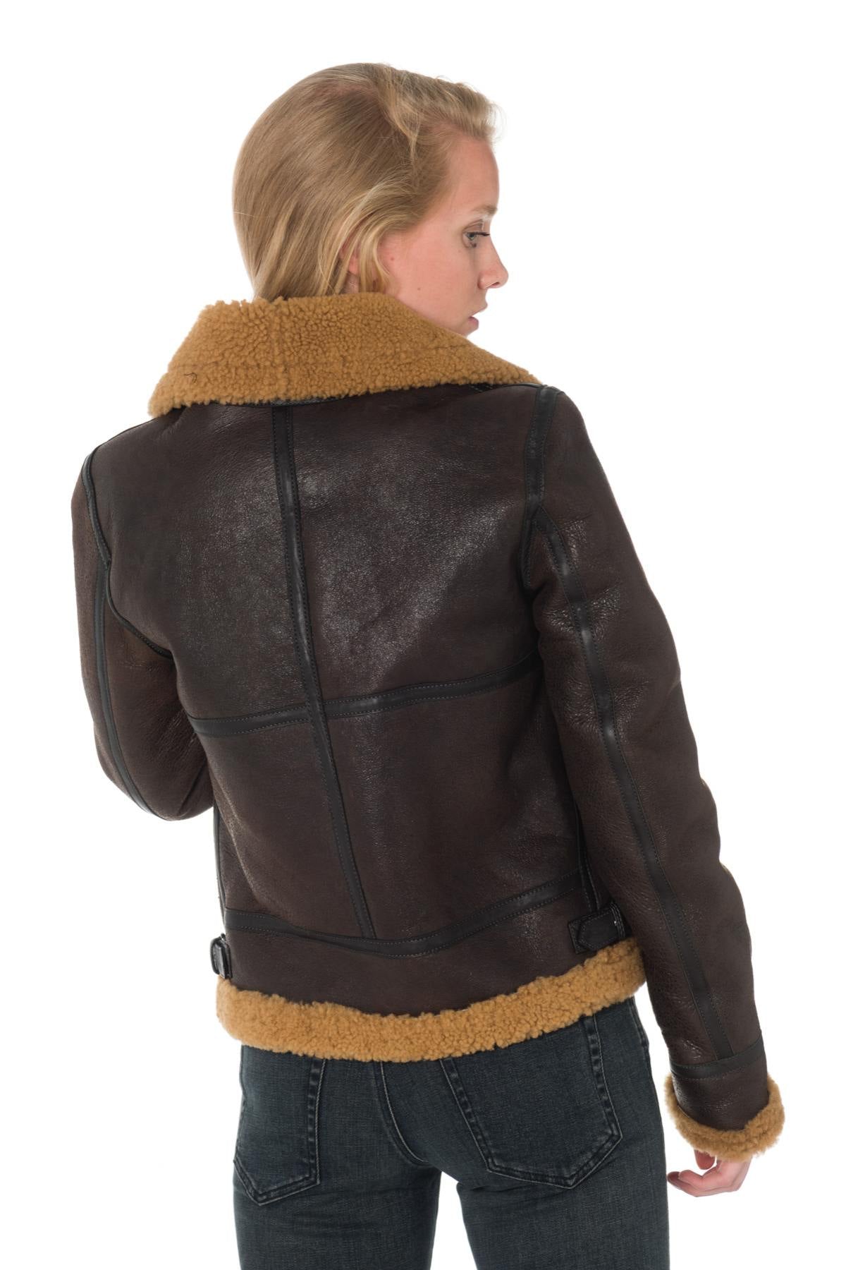 Women's bomber jacket in shearling - Image n°4