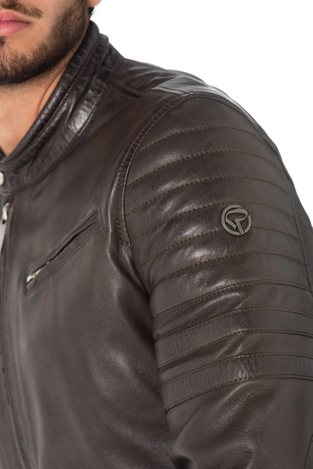  Men's brown sheepskin leather jacket - Image n°3